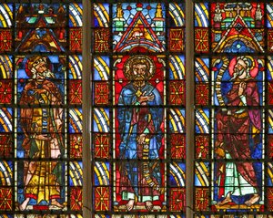 Window depicting the Prophets Jonah, Micah and Sophonias